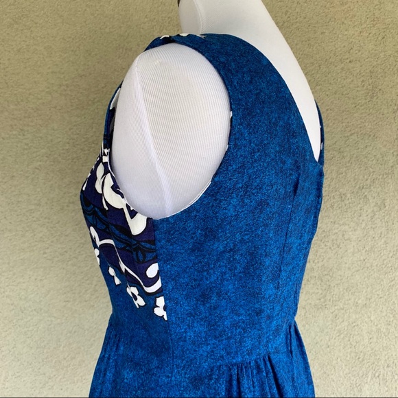 🌺 70s Vintage Hawaiian Barkcloth Muumuu Maxi Dress - Picture 11 of 14